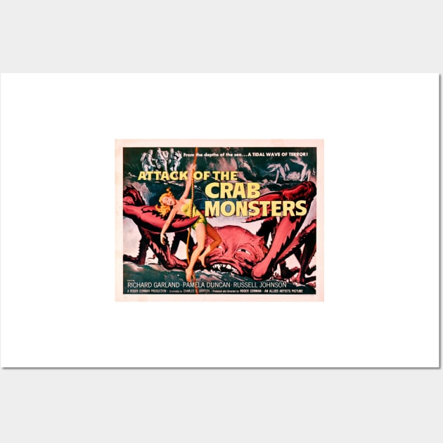 ATTACK OF THE CRAB MONSTERS Cult Classic Retro Horror Vintage Movie Wall Art by vintageposters